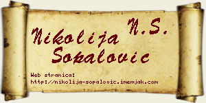Nikolija Šopalović vizit kartica